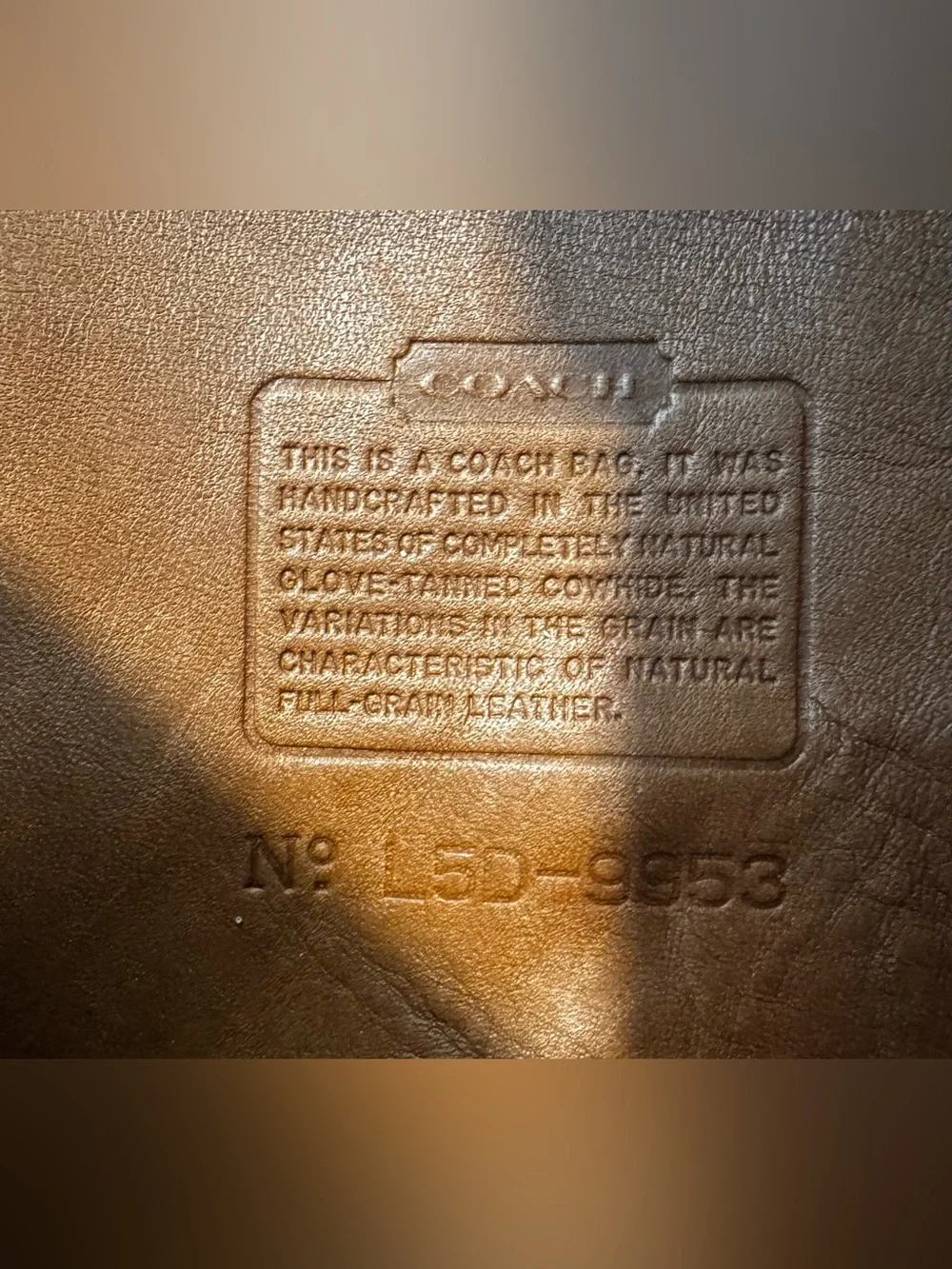 Vintage Coach Helen's Legacy 9953 Bucket Bag Brown Leather Adjustable Made USA